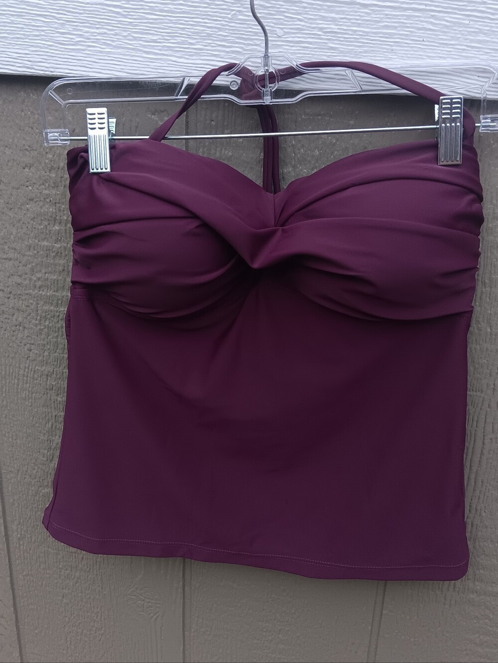 On The Beach Halter Style Swim Top With Removable Strap Size 10